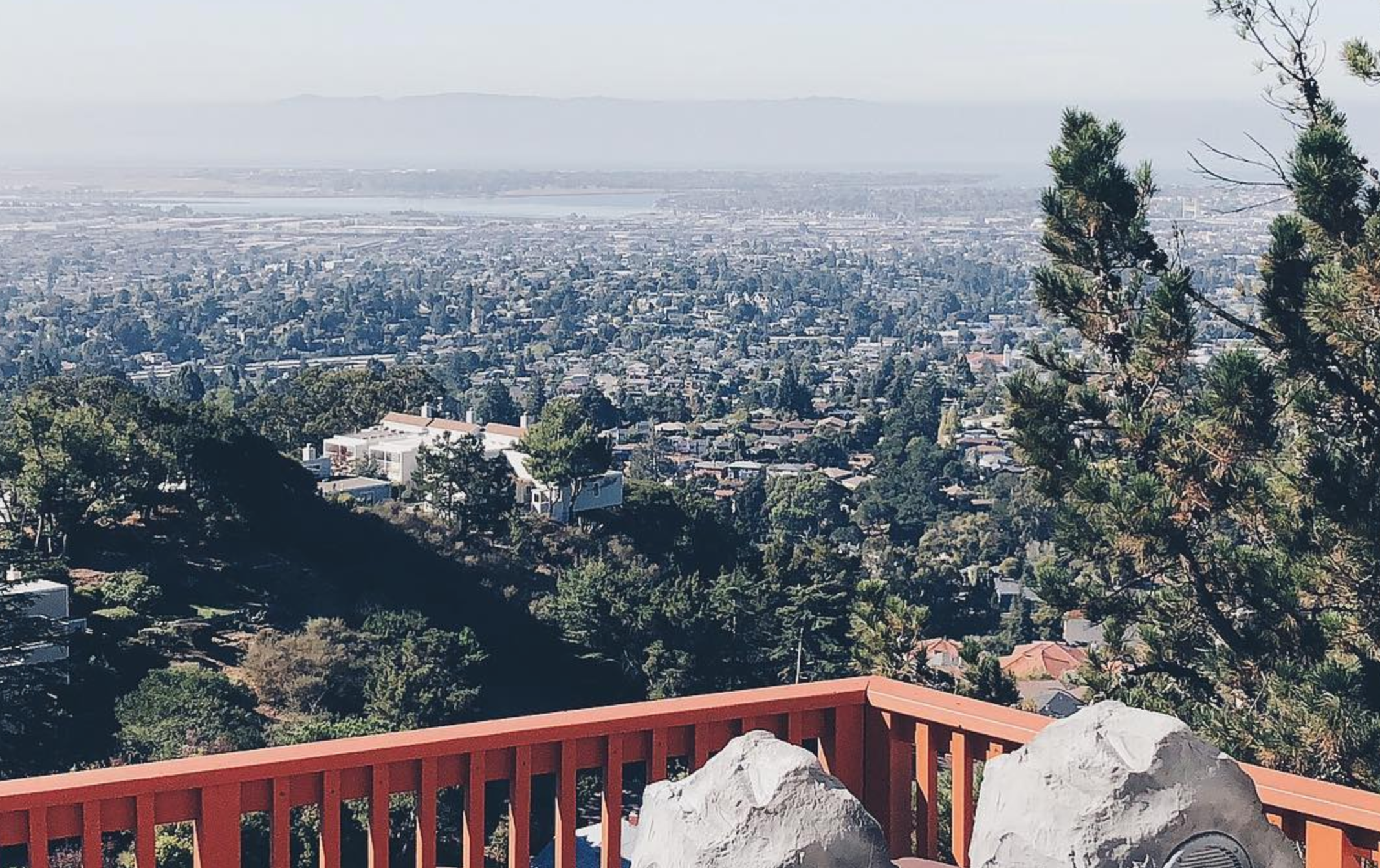 Enjoying the view of Oakland while in deep thoughts